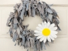 15" Blue Jean Rag Wreath with Daisy