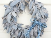 15" Blue Jean Rag Wreath with Braided Floral Bow