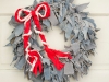 15" Blue Jean Rag Wreath with Twisty Bow