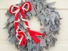 15" Blue Jean Rag Wreath with Twisty Bow