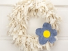 15" Vintaged Rag Wreath with Flower
