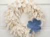 15" Vintaged Rag Wreath with Clover