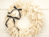 15" Vintaged Rag Wreath with Black Jean Bows