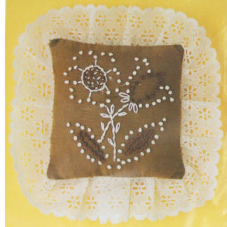 Vintage PinCushion Pattern M.H. Yarns Fall Flowers Candlewicking Pillow Sachet Kit #SA09, ca. 1983
