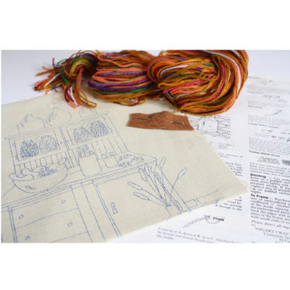 Stitchery Kit Vintage Vogart Crafts Country Pantry Crewel Embroidery #2615