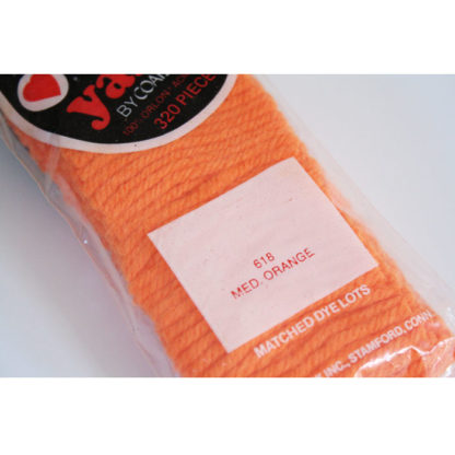 Red Heart Rug Yarn Coats & Clark Medium Orange #618 Precut Acrylic Latch Hook Rug Yarn ~ Vintage