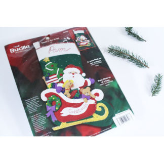 Bucilla Felt Christmas Stocking Kit ~ Santa in the Sleigh