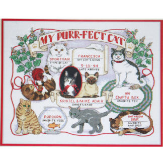 Cat Cross Stitch Kit My Purrfect Cat Record #13599