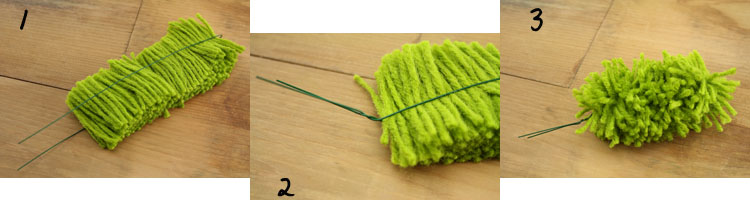 Rug Yarn Tree Tutorial Steps 1 - 3