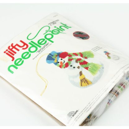 Sunset Designs Jiffy Snowman Needlepoint Ornament Kit #5010 (1978)