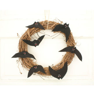 12" Halloween Grapevine Wreath with Bats
