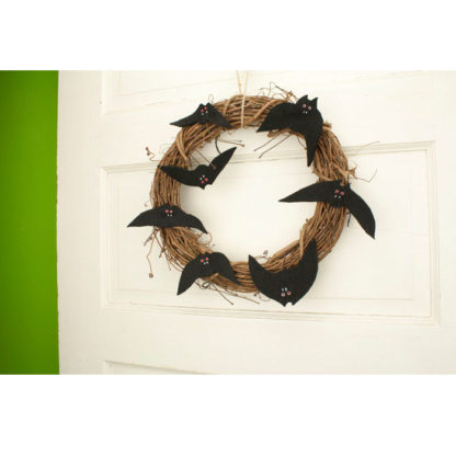 12" Halloween Grapevine Wreath with Bats