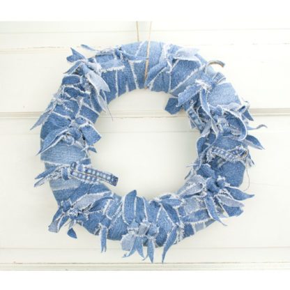Blue Jean Knotted Wreath