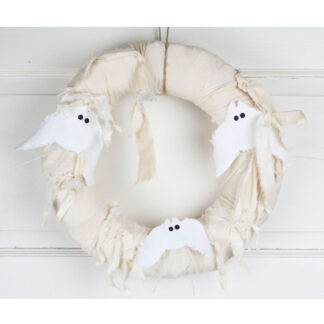 Ghost bat Halloween wreath