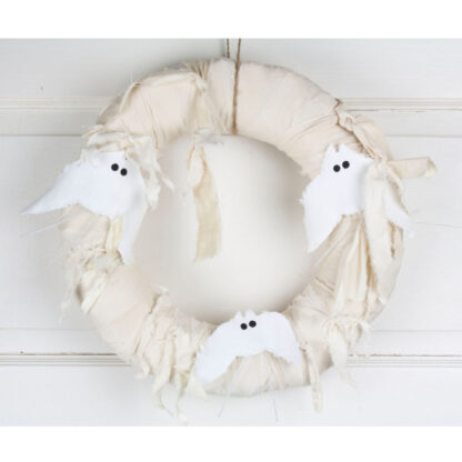 Ghost bat Halloween wreath