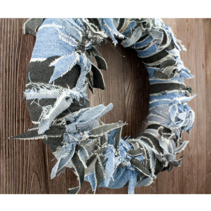 Denim Mix Knot Wreath