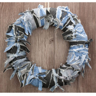 Denim Mix Knot Wreath