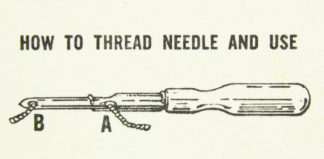 Using A Rug Needle Rug Punch Needle - Vintage Craft Tools | orangedogcrafts.com