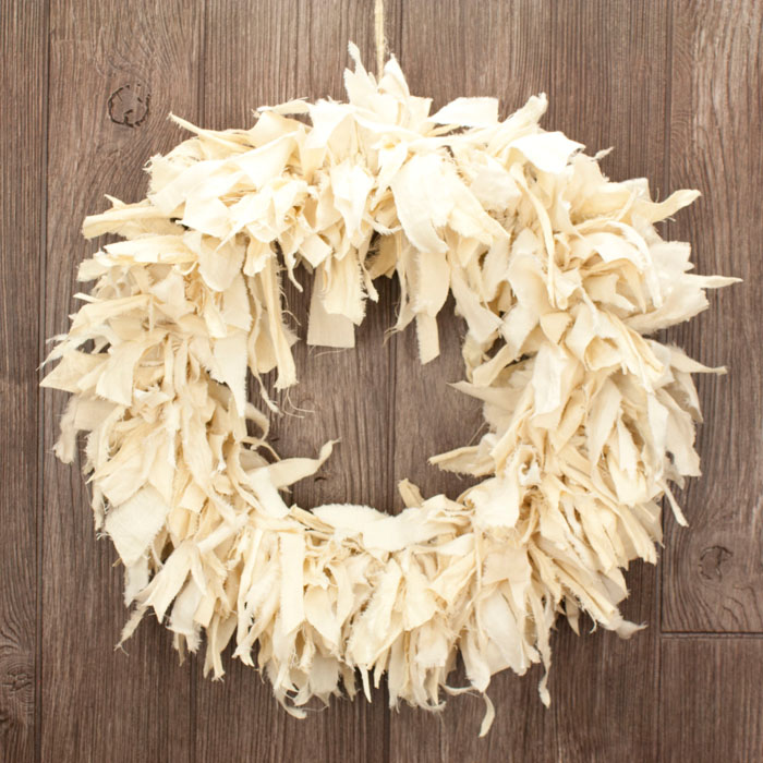 Tea Stained Rag Wreath