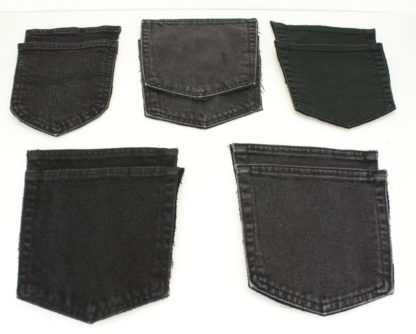 Black Jean Pockets - Reclaimed Denim - orangedogcrafts.com